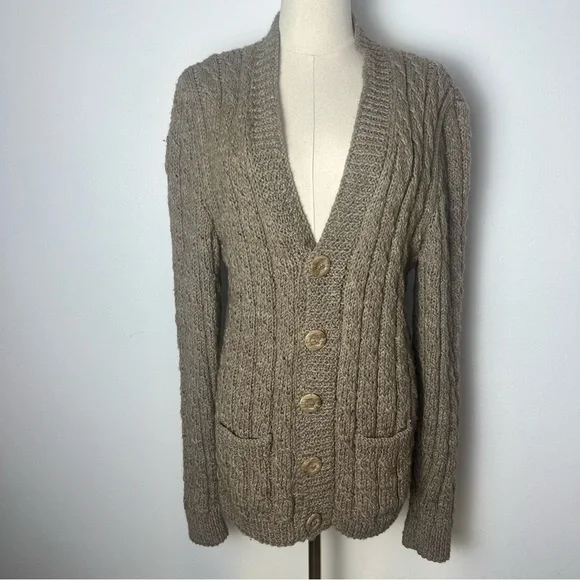 Handmade Cable Knit Button Front Cardigan - Picture 2 of 8